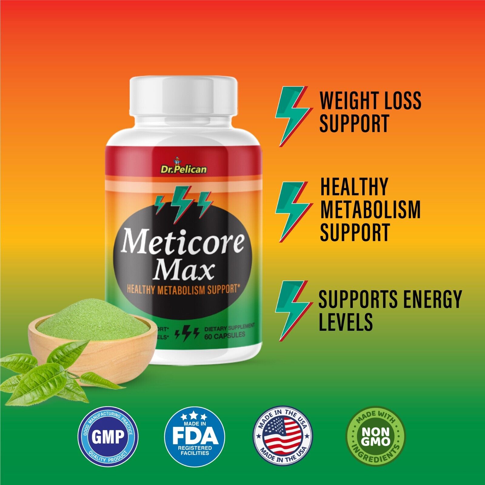 Meticore Max-Weight Loss Support/Metabolism/Energy- 4 Bottles- 240 Capsules