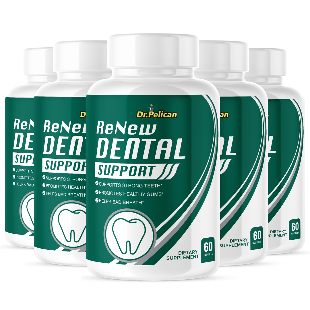 ReNew Dental Support- Gum & Tooth Health/ Fresh Breath- 5 Bottles- 300 Capsules