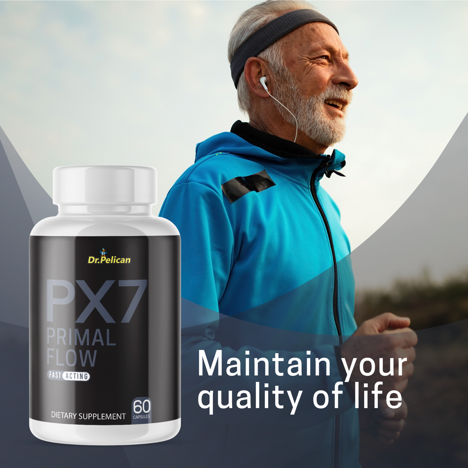 PX7 Primal Flow Advanced Prostate Support- Circulation- 2 Bottles- 120 Capsules