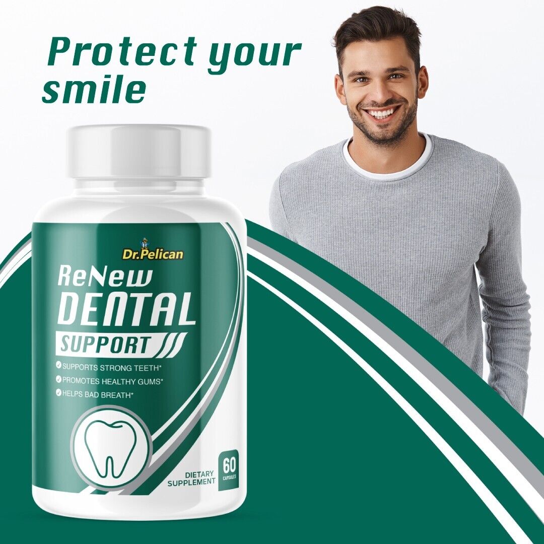 ReNew Dental Support- Gum & Tooth Health/ Fresh Breath- 5 Bottles- 300 Capsules