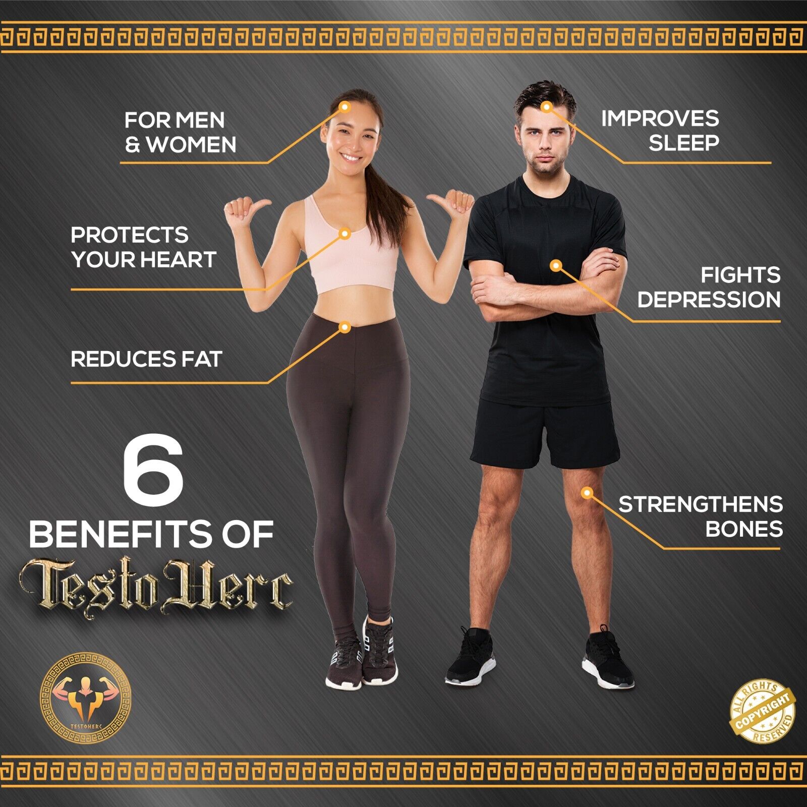 TestoHerc- Testosterone Booster/Cardiovascular Supplement-4 Bottles-240 Capsules