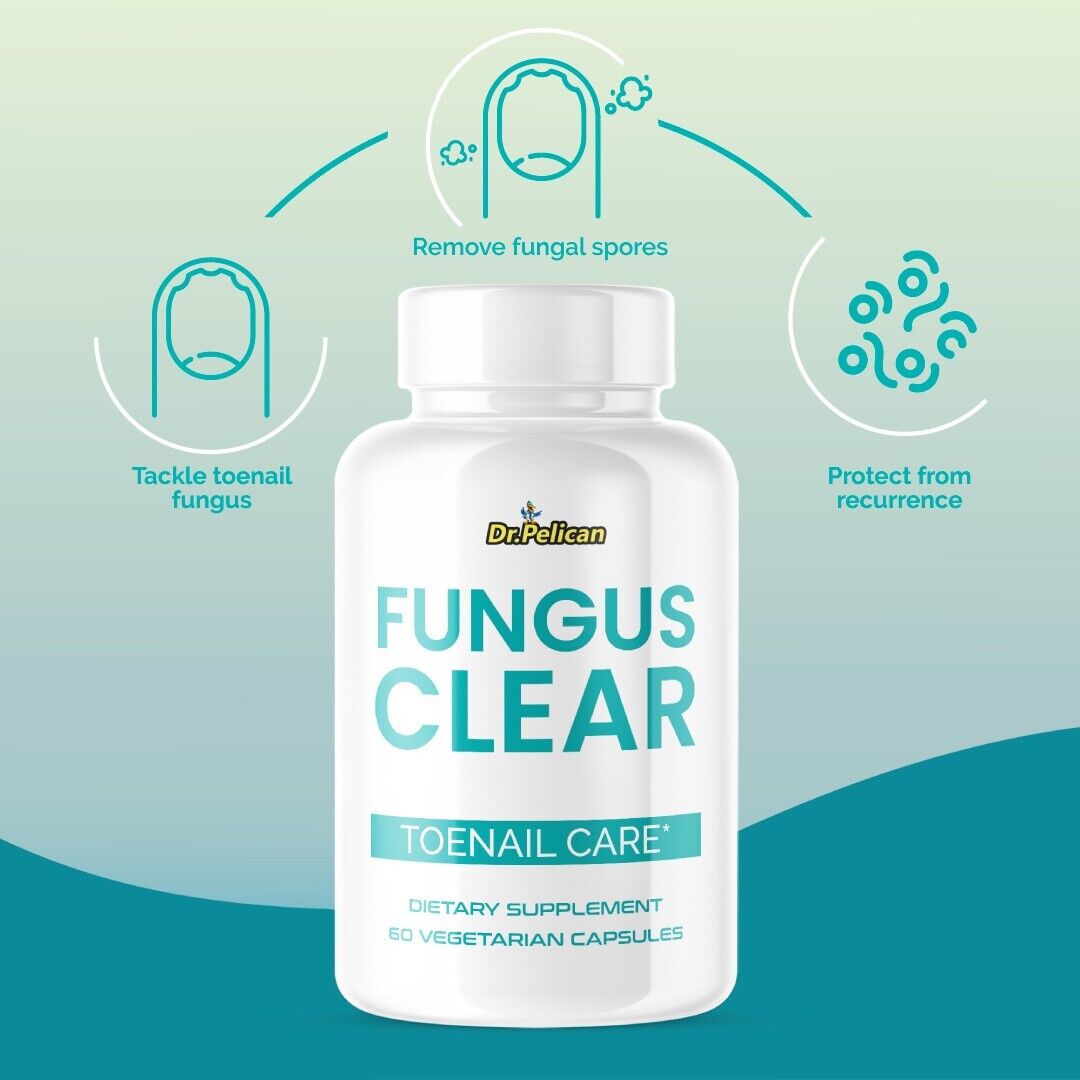 Fungus Clear- Skin & Nail Support- 2 Bottles- 120 Capsules