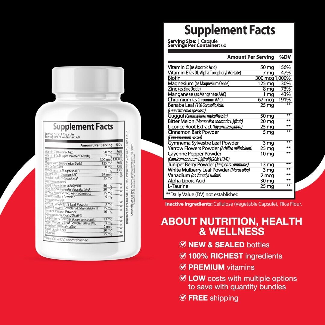 Blood Sugar Advanced Support-Glucose/Metabolism/Pressure-10 Bottles-600 Capsules