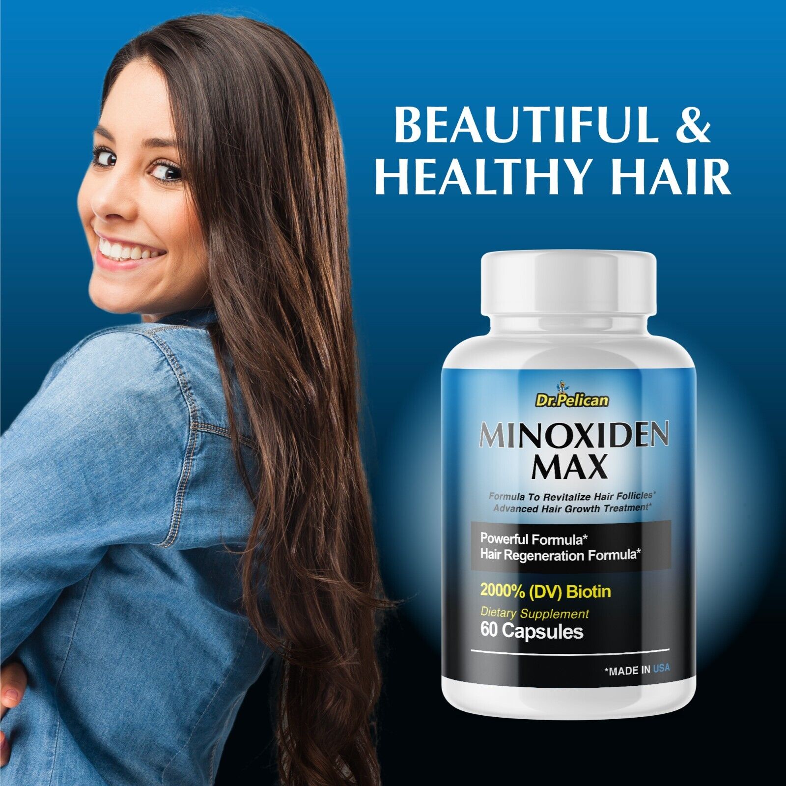 Minoxiden Max- Hair Regeneration/Growth Treatment- 3 Bottles- 180 Capsules