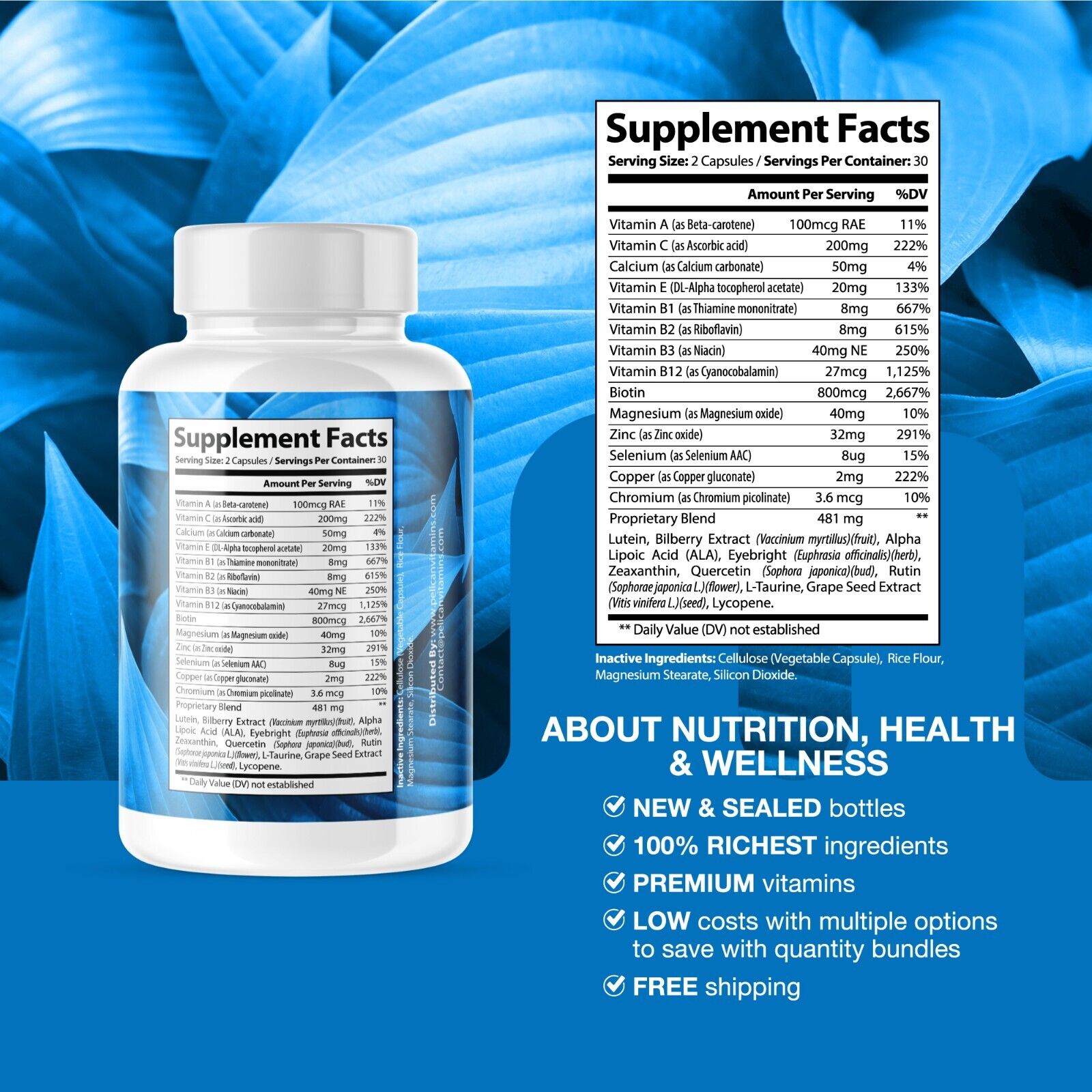 Lutevid- Eye Support- 12 Bottles- 720 Capsules