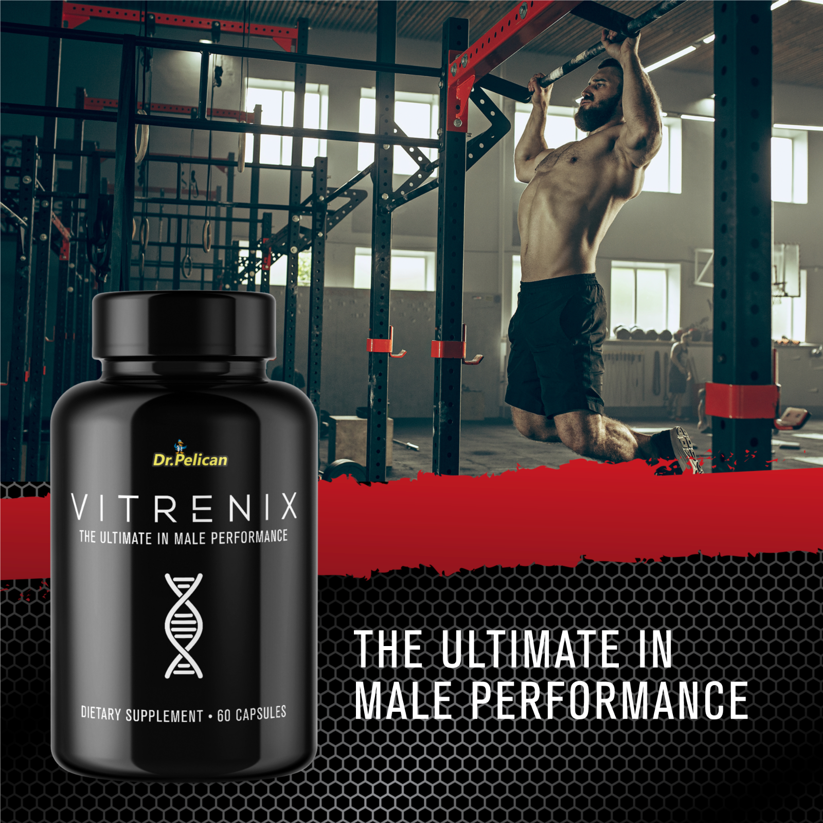 Vitrenix- Male Performance/Mood/Energy/Stamina- 3 Bottles- 180 Capsules